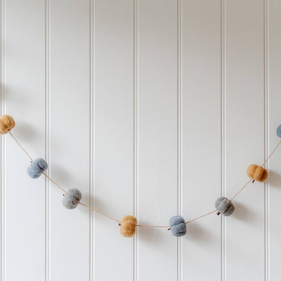 Pumpkin Garland (Blue, Grey and Orange)