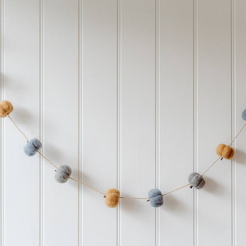 Pumpkin Garland (Blue, Grey and Orange)