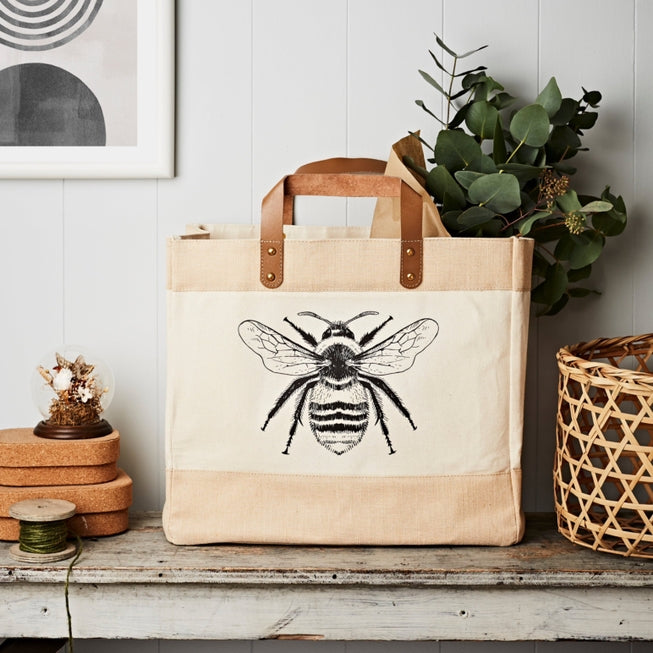 Bee Canvas Market Tote