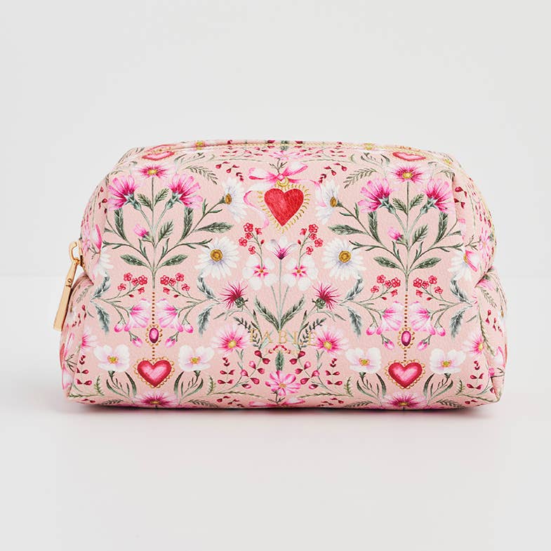 Floral Heart Pink Pouch