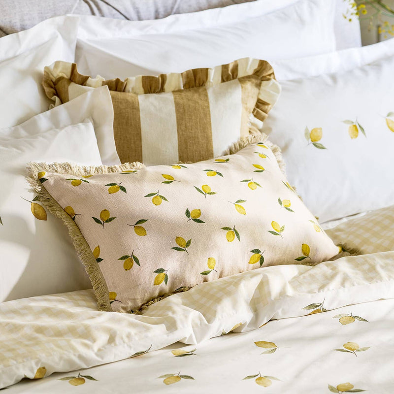 Lemons Linen Cushion – Rectangular