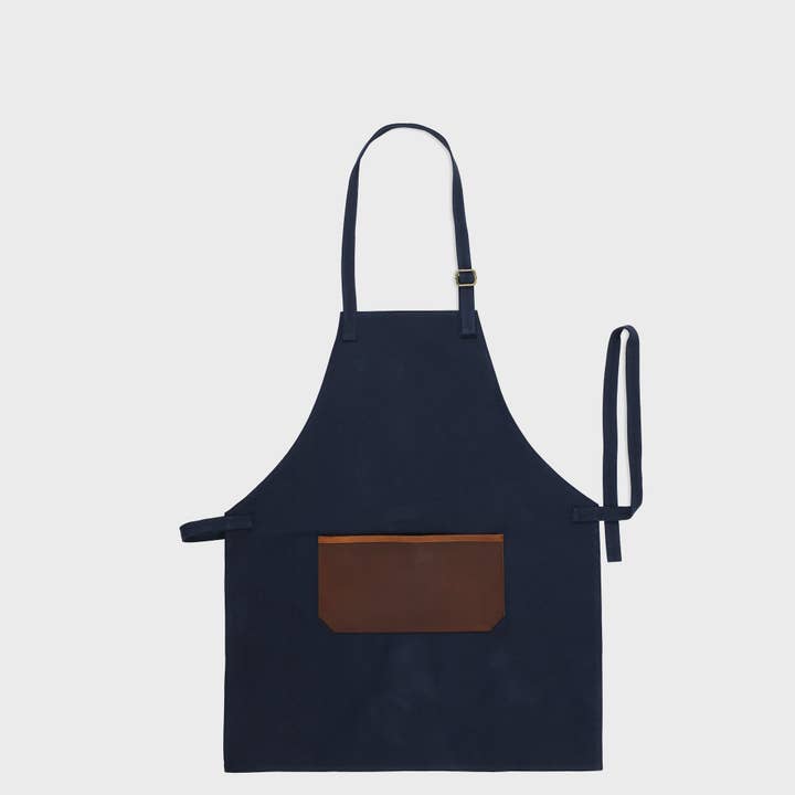 Leather and Canvas Apron – Navy or Olive