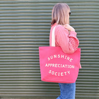 Sunshine Appreciation Society - Bright Pink Canvas Tote Bag
