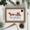 Dachshund Pulling A Sledge Merry Christmas Card Pack of 6