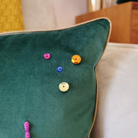 Merry and Bright Velvet Christmas Cushion