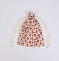 Block Printed Eye Mask & Scrunchie Set - Ditsy Floral Scarlet