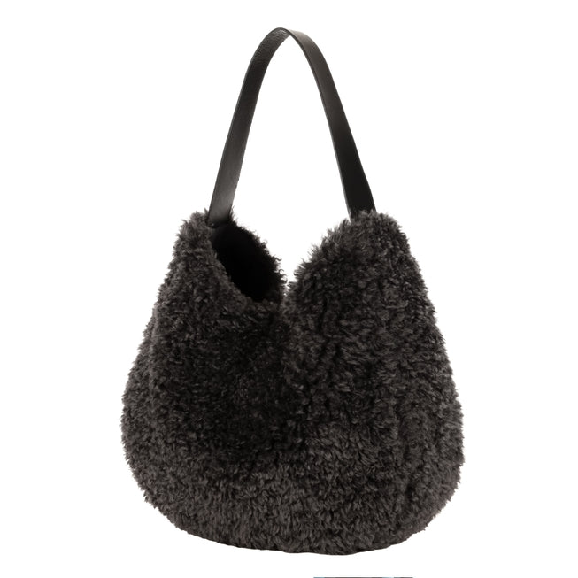 Faux Fur Slouch Bag ~ Taupe, Cream or Charcoal