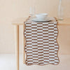 Checkerboard Cotton Table Runner in Apricot or Camel