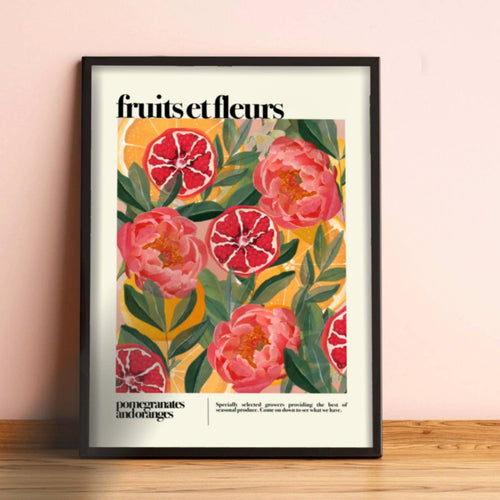 Fruit and Flowers, Botanical Print – Unframed