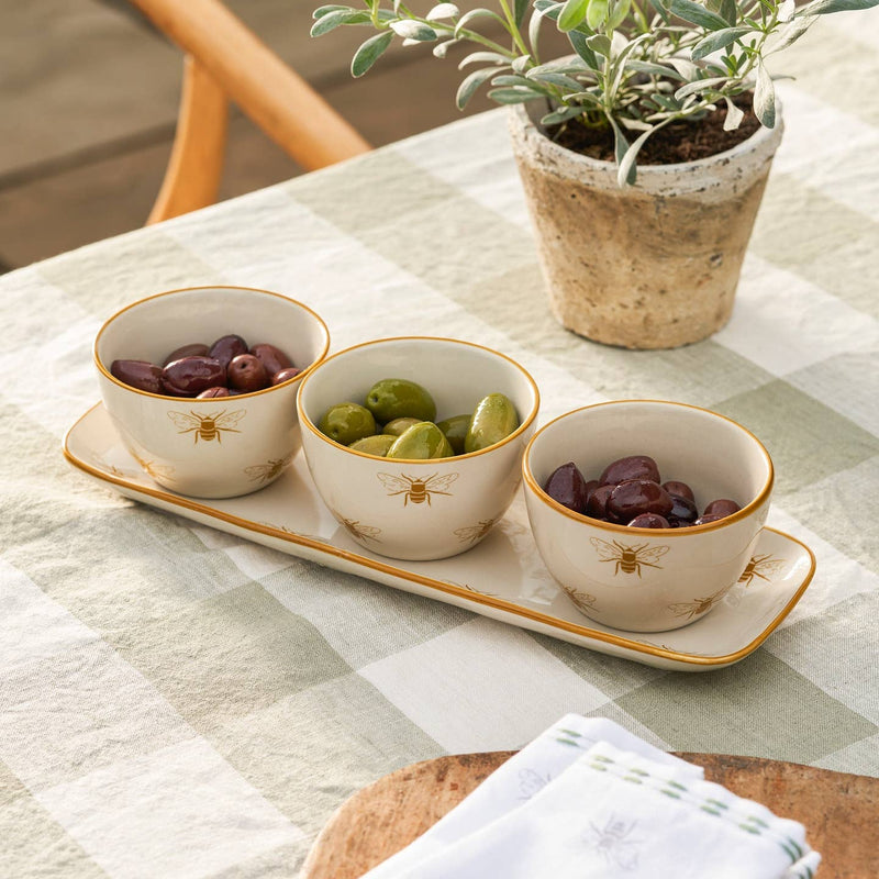 Sophie Allport - Honey Bees Stoneware Nibbles Bowl (Set of 3)
