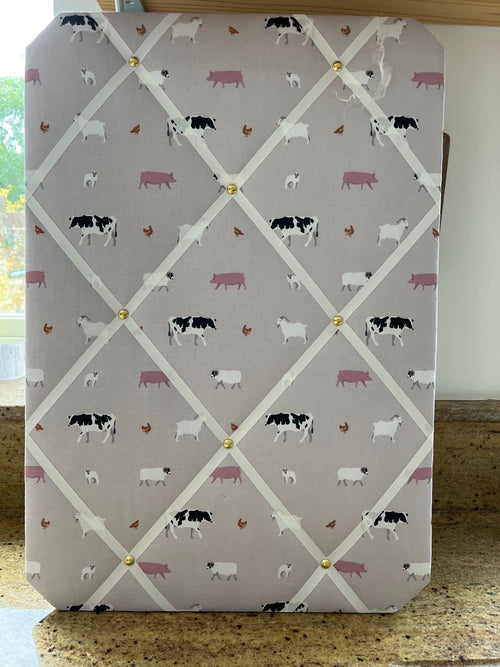 Handmade Fabric Noticeboard ~ Farmyard Animals