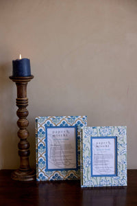 Block Printed Picture Frame (4x6) - Lotus Indigo