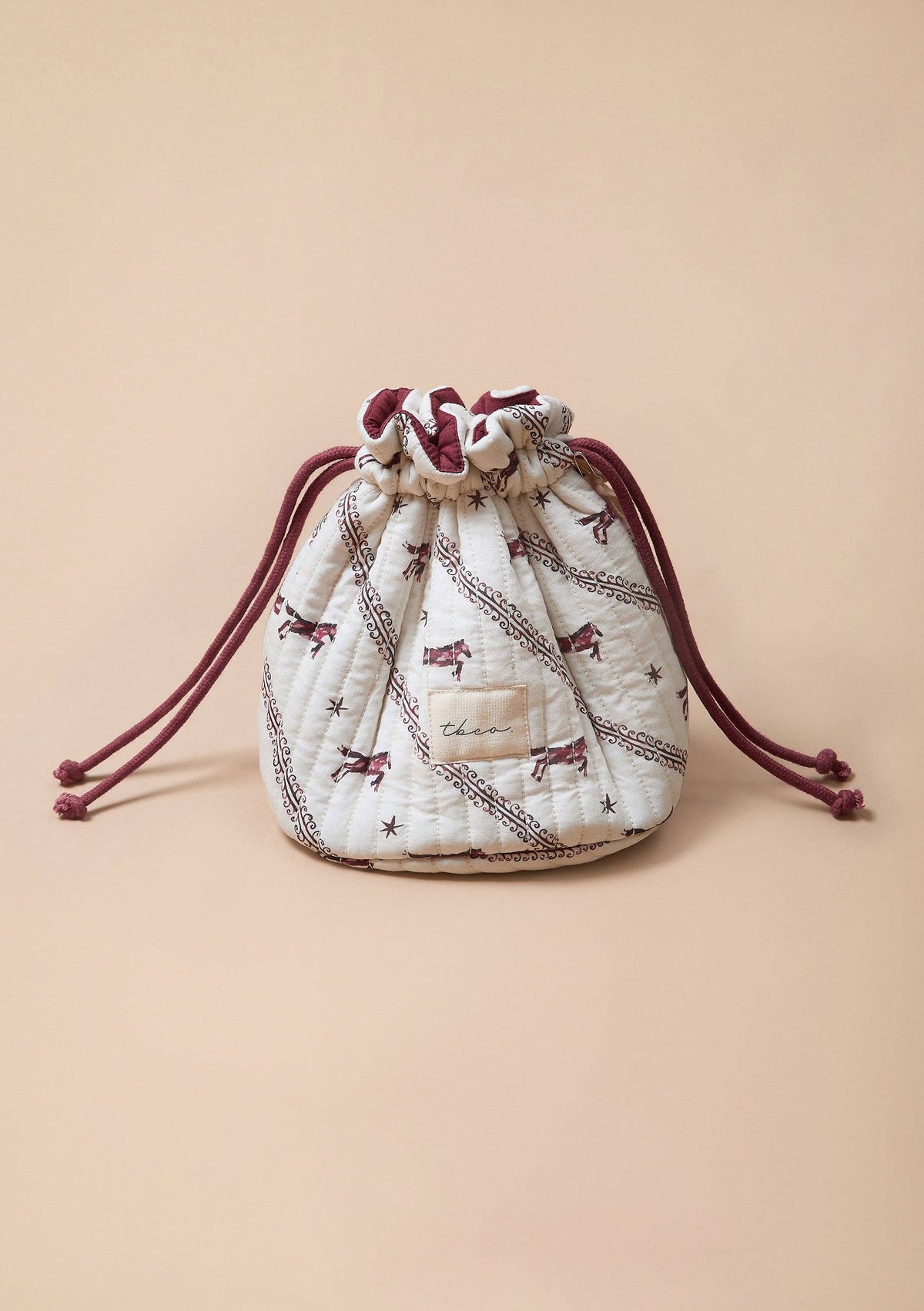 Cotton Wash Bag in Cream Gallop Horses