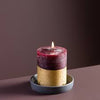 Figgy Pudding Gold Half-Dipped Pillar Candle