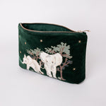 Baby Elephant Conservation Everyday Pouch ~ Forest Green Velvet