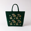 Elizabeth Scarlett Giraffe Tote in Forest Green