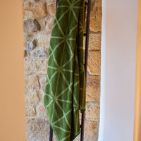 Geometric Jacquard Fern Green Pure New Wool Throw
