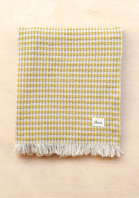 Cotton Throw in Olive Argyle