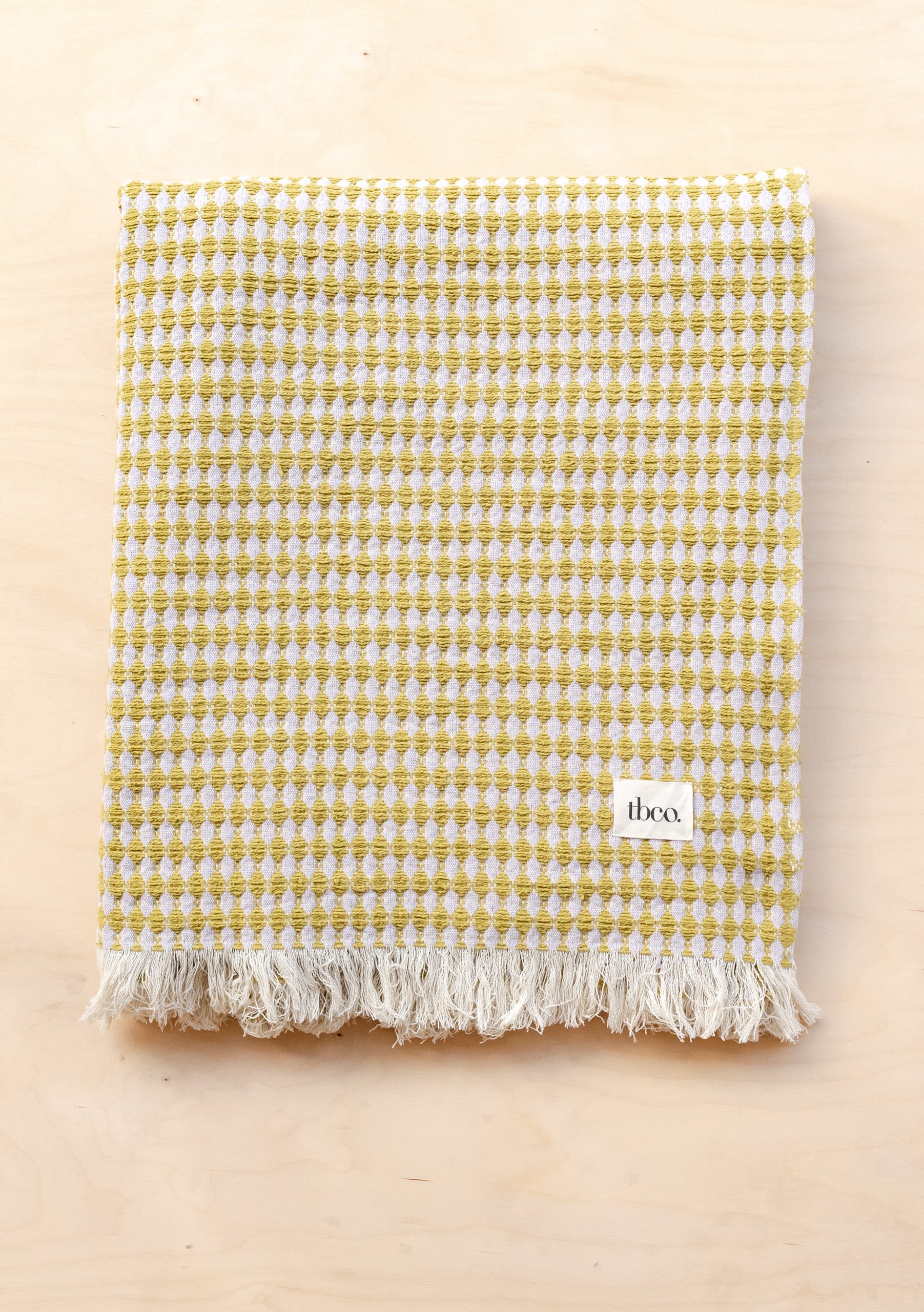 Cotton Throw in Olive Argyle