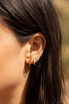 Hoop Earrings with White CZ