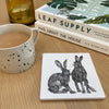 Beautiful Matt Ceramic White Coaster ~ in five gorgeous designs