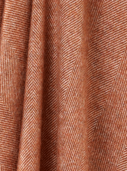 Pure New Wool Herringbone Throw ~ Brick