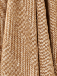 Herringbone Pure Wool Throw in Camel