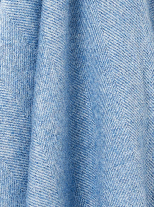 Herringbone Shetland Wool Throw in Peacock