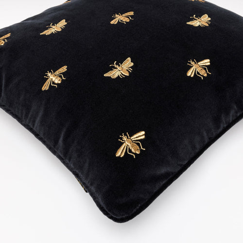 Honey Bee Conservation Cushion Cover ~ Charcoal