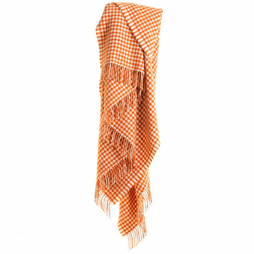 Houndstooth Throw in Pumpkin