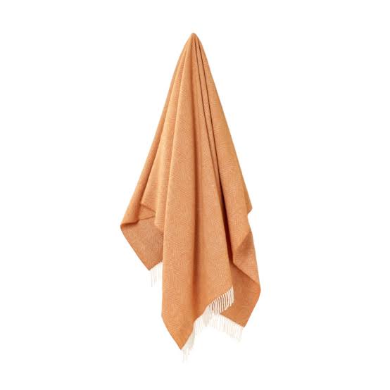 Herringbone Merino Wool Throw -  Saffron