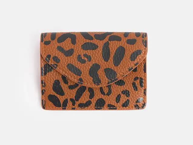 Tan Leopard Envelope Card Holder