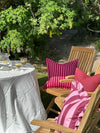 Vienna Pink Stripe Flanged Edge Cushion