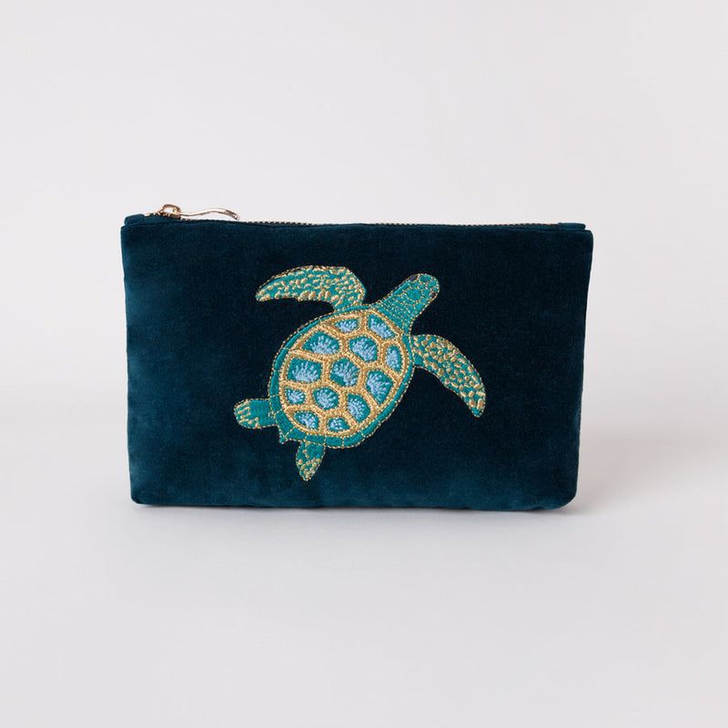 Turtle Conservation Velvet Mini Pouch