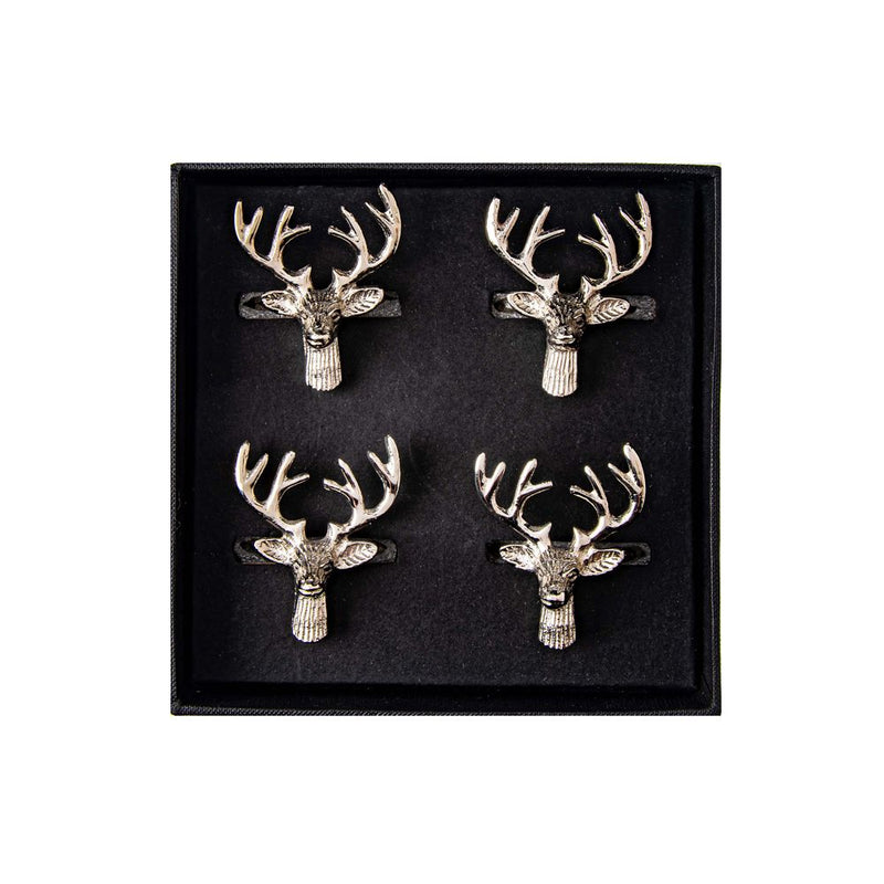 Gift Boxed Stag Napkin Rings - set of 4