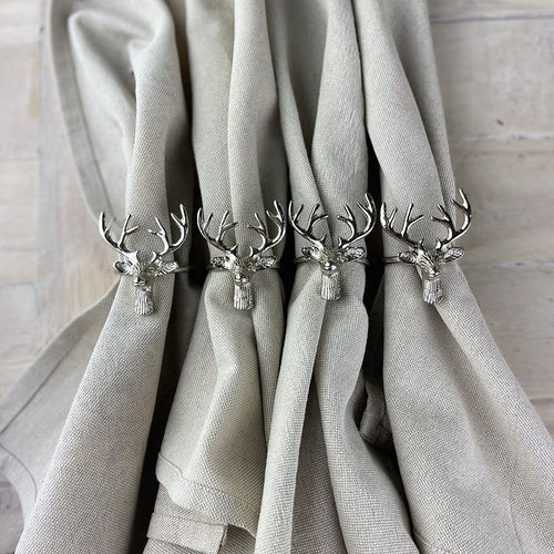 Gift Boxed Stag Napkin Rings - set of 4