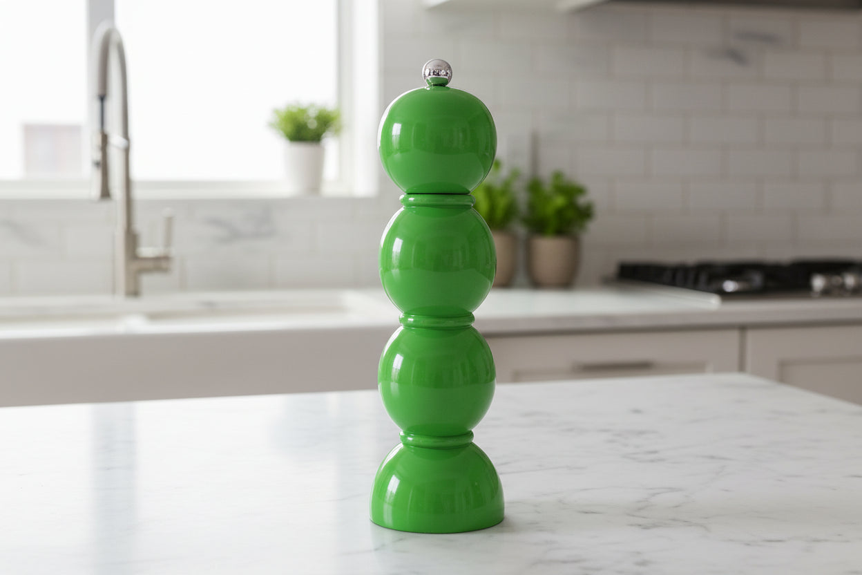 Leaf Green Bobbin Salt or Pepper Mill