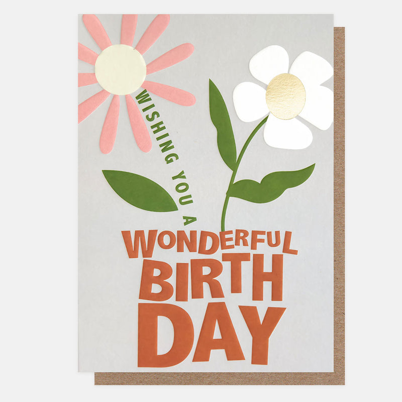 Wishing You A Wonderful Birthday Flowers Greeting Card