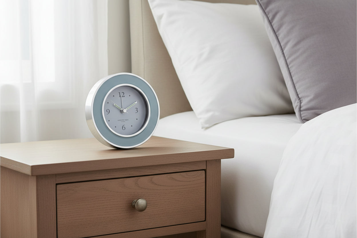 Light Blue & Silver Alarm Clock