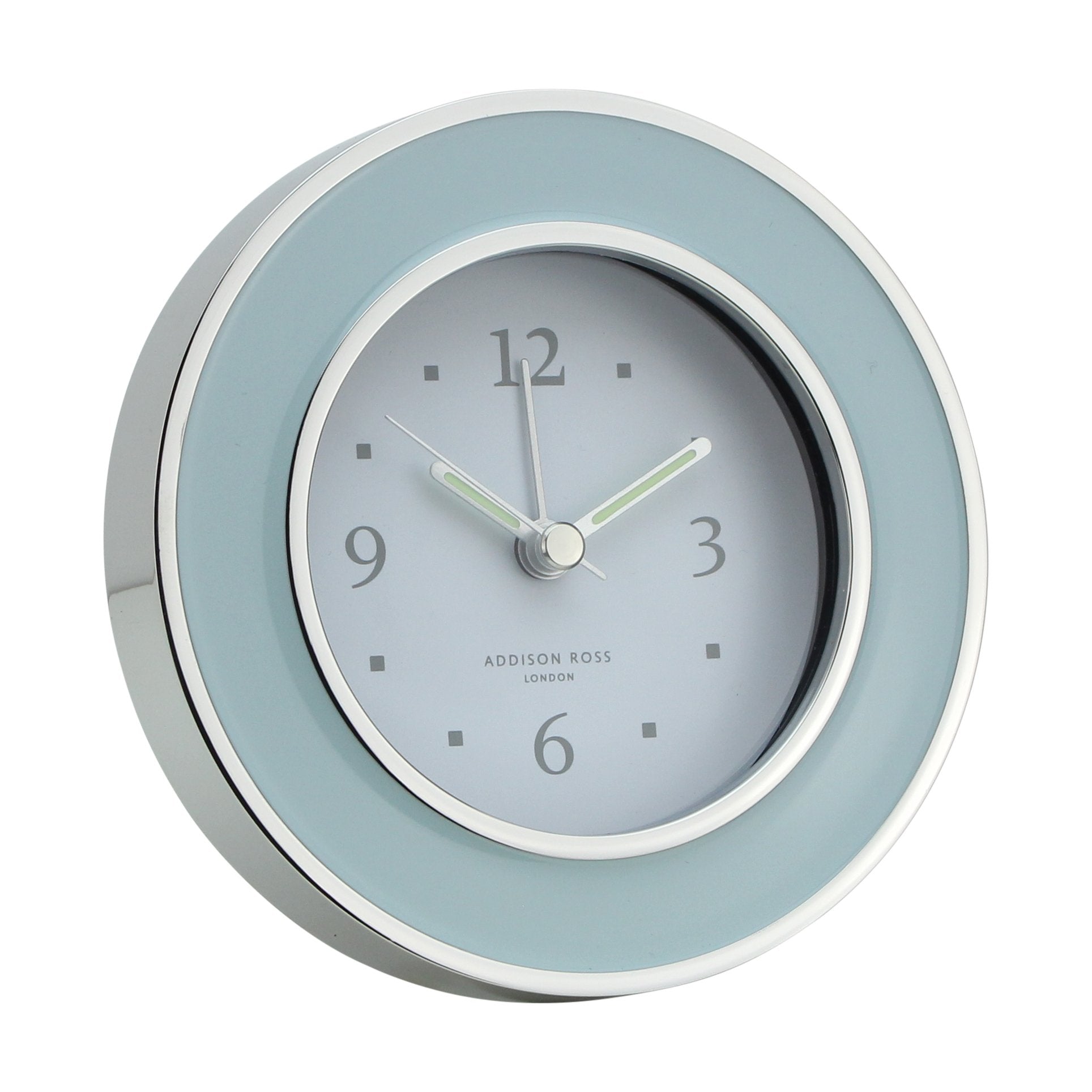 Powder Blue & Silver Alarm Clock