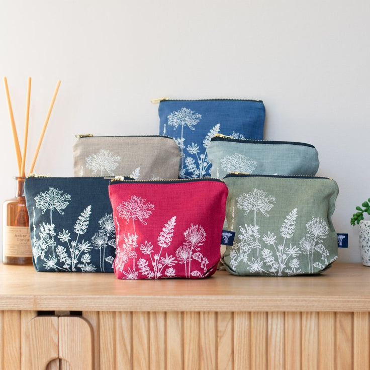 Linen Garden Design Makeup Bag