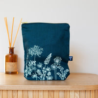 Linen Garden Design Makeup Bag