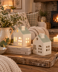 Ceramic Tea Light House in 2 sizes