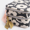 Charcoal Mono Flower Make Up Bag  Large Organiser