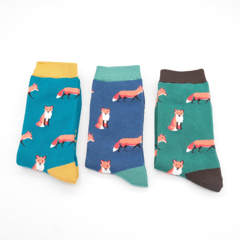 Mr Heron Foxes Socks Box – 3 pairs