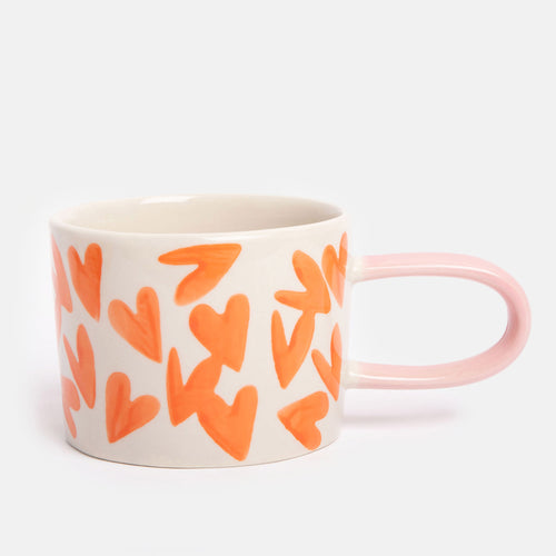 Red Magnet Hearts Ceramic Mug