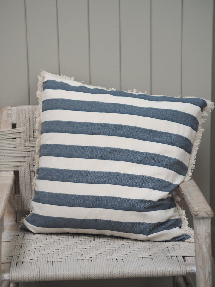 Bold Stripe Cushion Cover in Yellow, Blue or Dark Slate