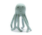 Tactile Knitted Organic Cotton Sea Green Octopus Plush Toy