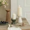 Bowen Pillar Candle Holder ~ in Linen or Moss