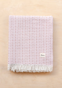 Cotton Throw in Pink Geometric